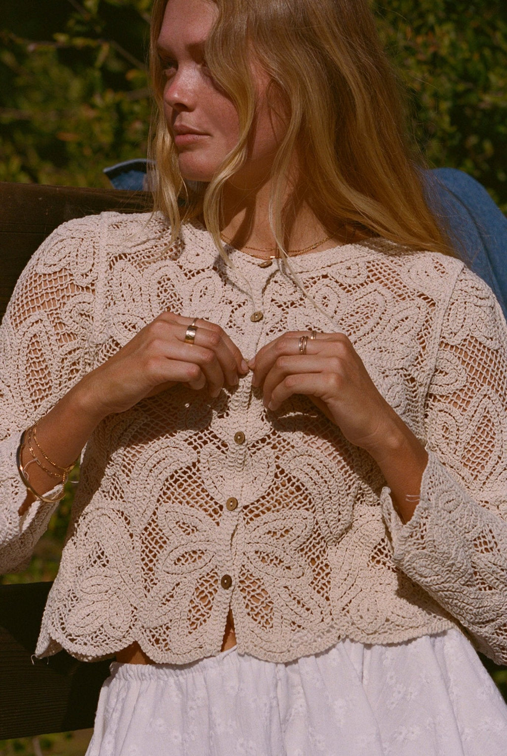 The Bondi Top - Sand Lace Boho Top